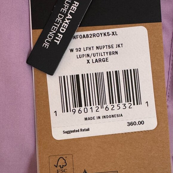 Womens The North Face 92 Low-Fi Hi-Tek Nuptse Down Puffer Jacket Lupine Purple - Picture 8 of 8